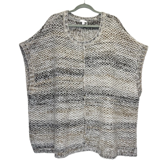 Pure J. Jill Wool Mohair Blend Poncho Vest Size 3X 4X Oversized Boxy Chunky Knit - Picture 3 of 12